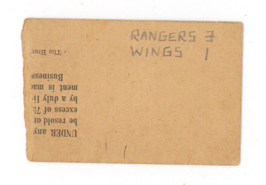 3/30/48 Stanley Cup Playoff Ticket Stub • NY Rangers vs Detroit Red Wings