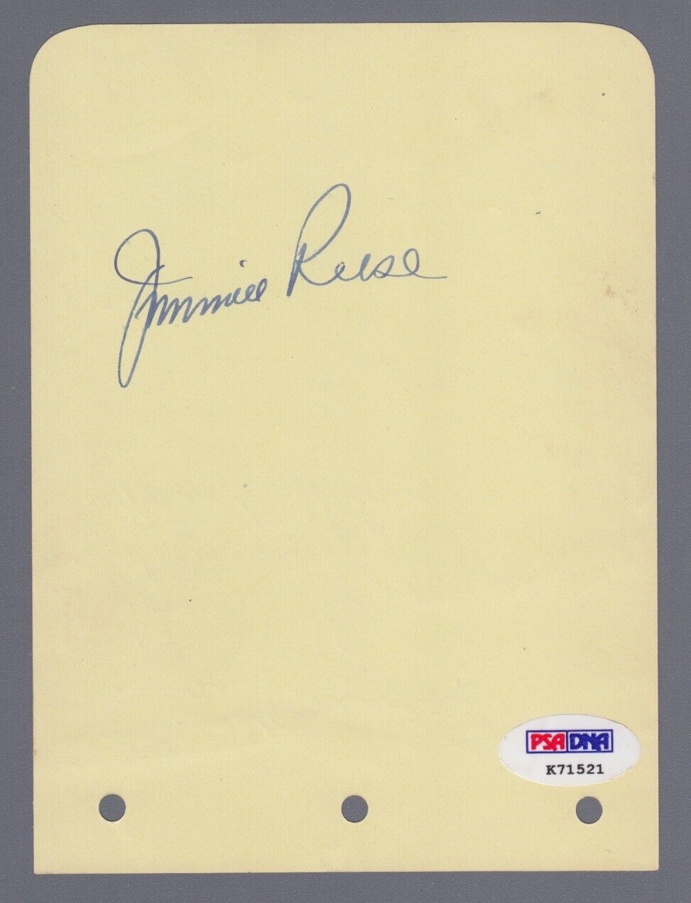 5 Signatures PSA DNA Signed Page - V. DiMaggio, Tobin, Holly, Crawley, J. Reese