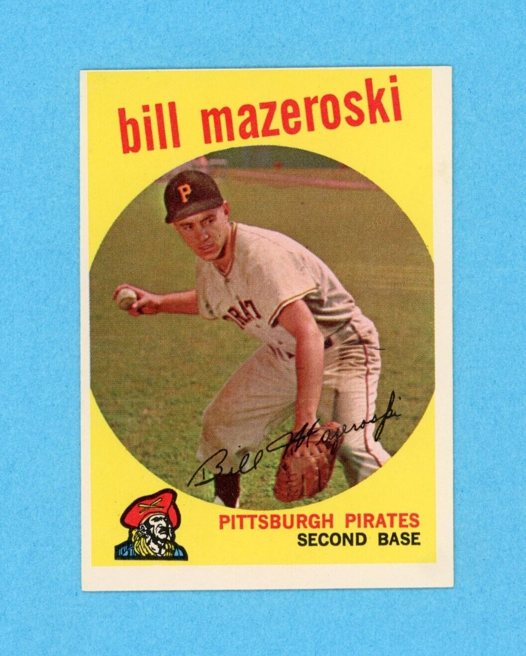 1959 Topps #415 Bill Mazeroski Pittsburgh Pirates Baseball Card NM o/c