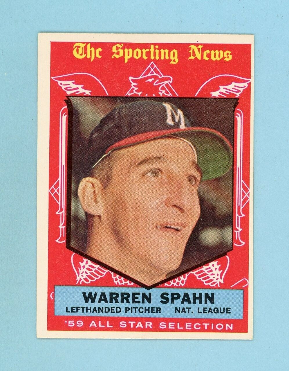 1959 Topps #571 Warren Spahn All-Star Milwaukee Braves Baseball Card E++-EM oclw