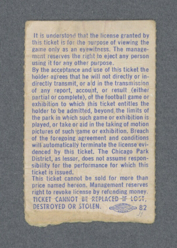 10/21/74 Chicago Bears vs Green Bay Packers Ticket Stub