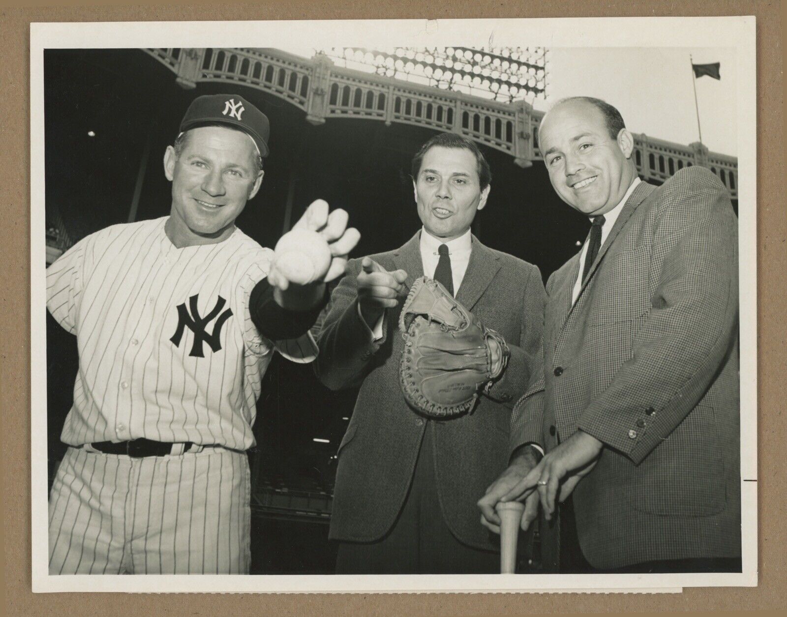 Original Whitey Ford with Gene Rayburn & Joe Garagiola 8" x 10" NBC Press Photo