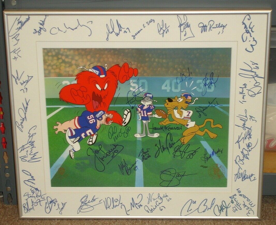 Warner Brothers Bugs Bunny 1986 NY GIANTS Team Signed LE 175/250 Animation Art