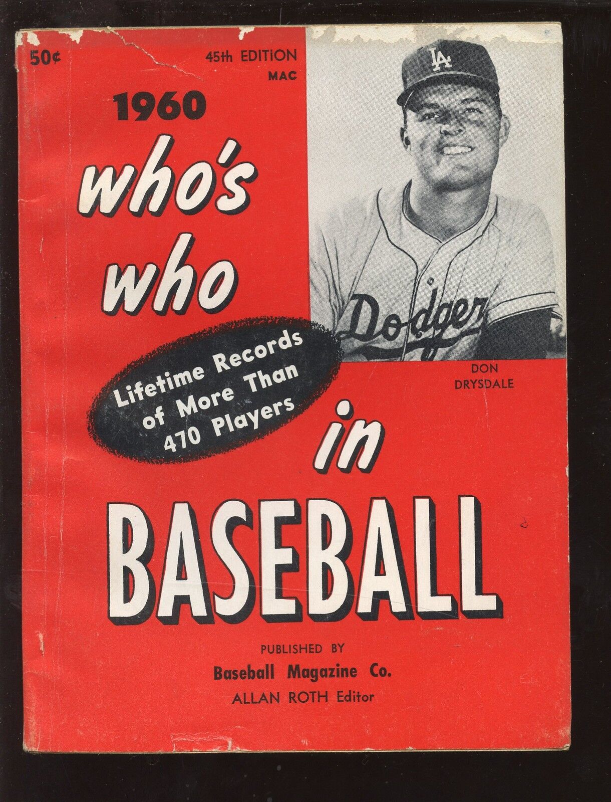 1960 Whos Who in Baseball Don Drysdale Front Cover