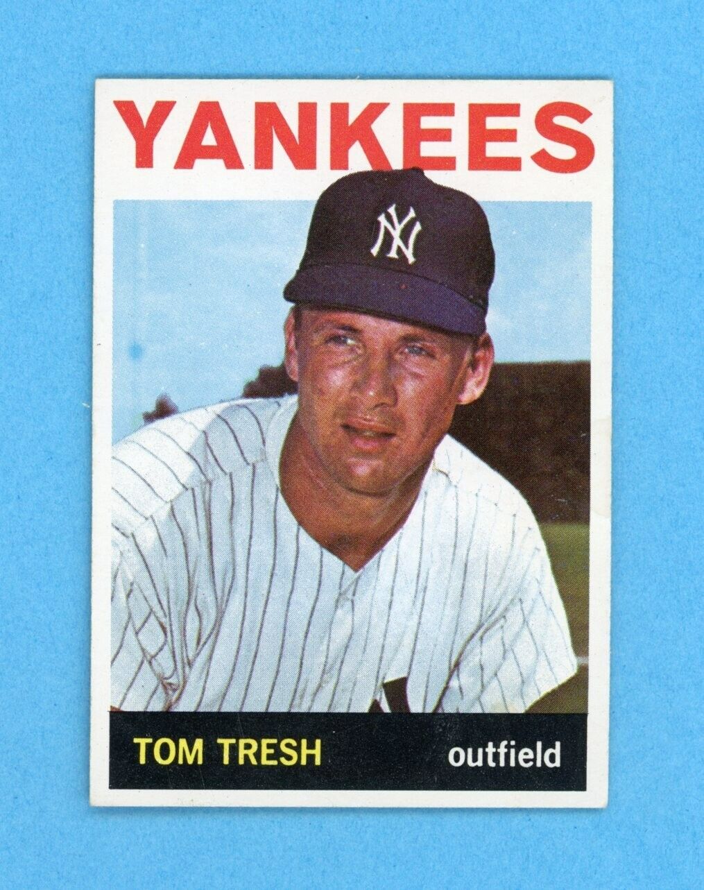 1964 Topps #395 Tom Tresh New York Yankees Baseball Card Ex/Mt-NM app stain