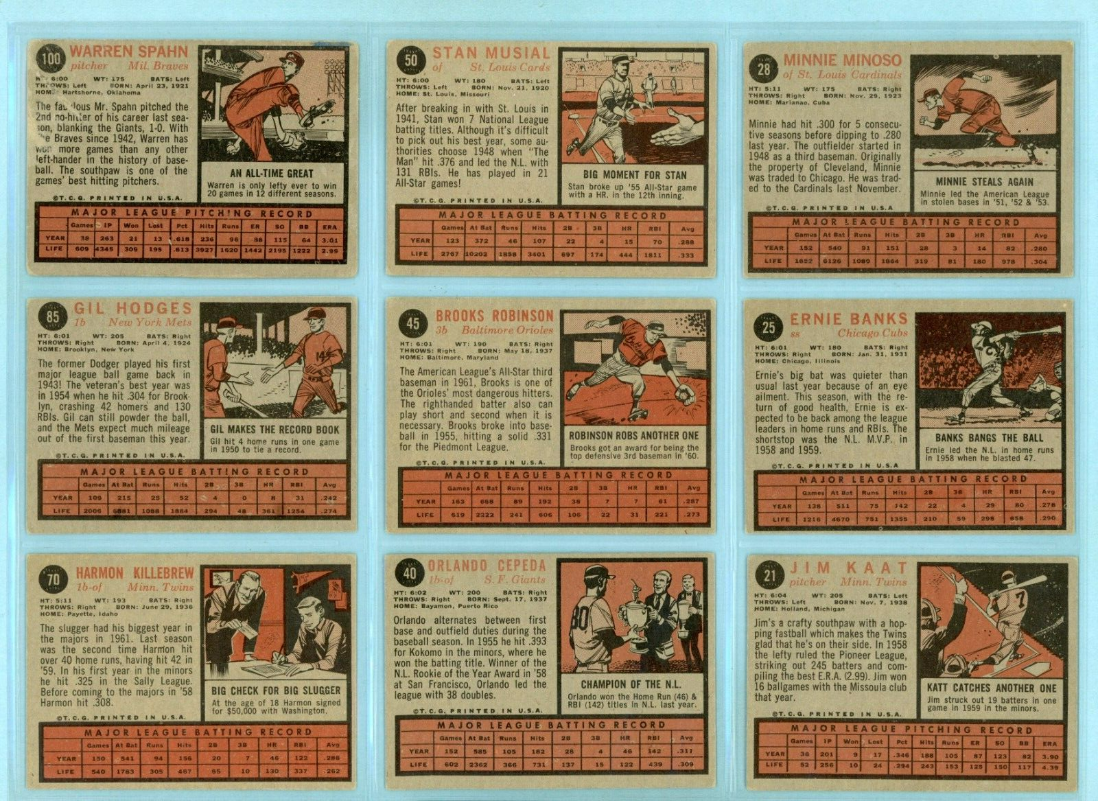 1962 Topps Lot of 15 Different Hall of Famer Baseball Cards Vg - Vg/Ex