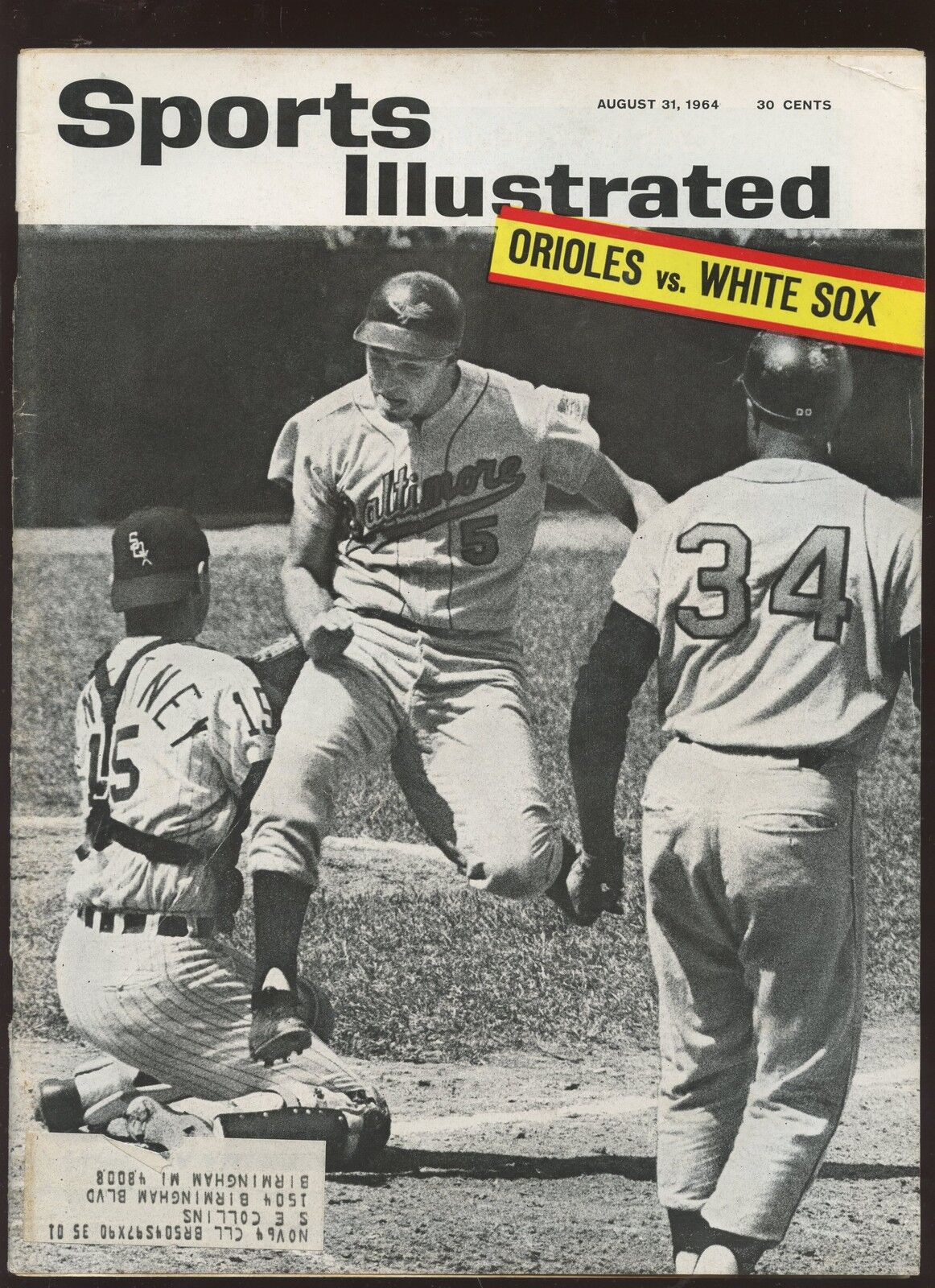 Aug 31 1964 Sports Illustrated Complete Magazine Brooks Robinson Front Cover EX