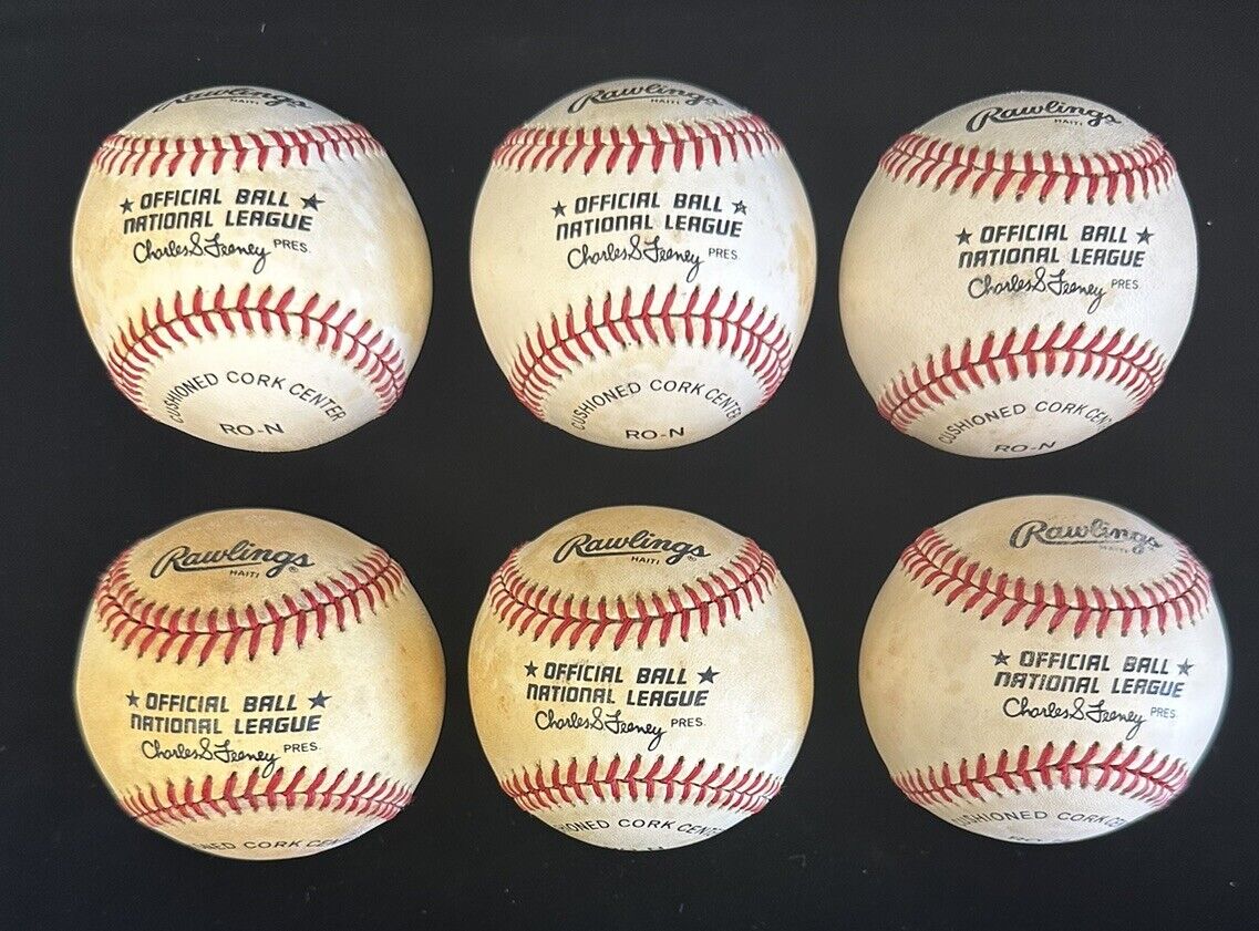 Lot of 6 Harvey Haddix Pirates SINGLE SIGNED Official NL Baseballs w/ holograms