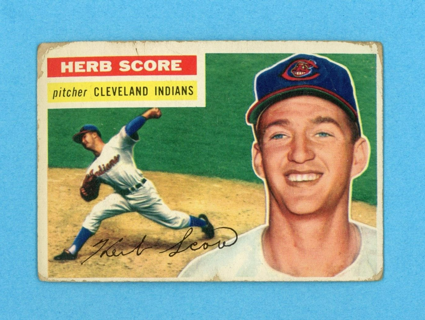 1956 Topps #140 Herb Score Cleveland Indians Rookie Baseball Card Low Grade