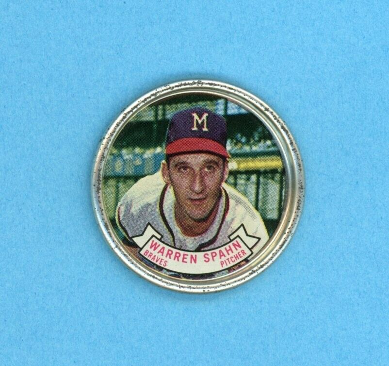 1964 Topps Coin #88 Warren Spahn Milwaukee Braves Baseball Coin