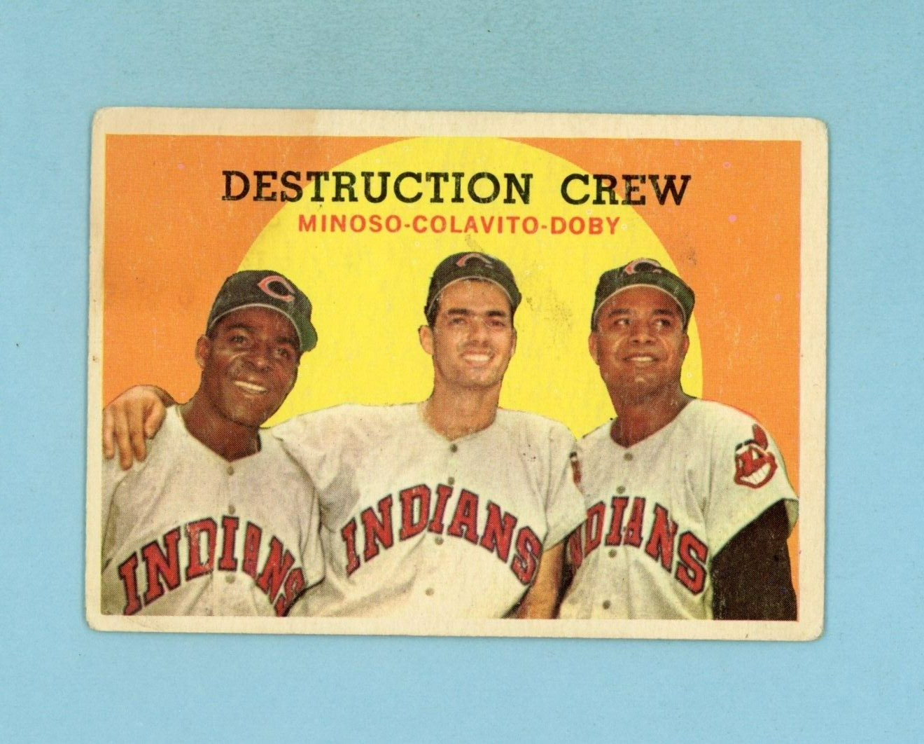 1959 Topps #166 Destruction Crew Minoso, Colavito, Doby Baseball Card VG twc rse