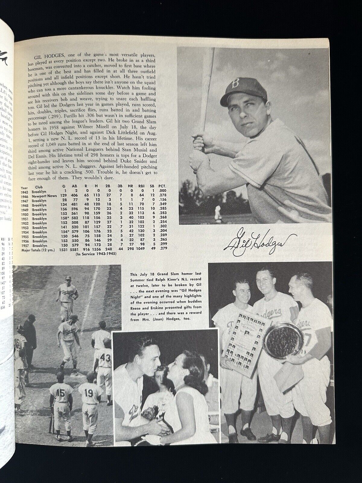 1958 Los Angeles Dodgers 1st Year Official Baseball Yearbook EX-MT