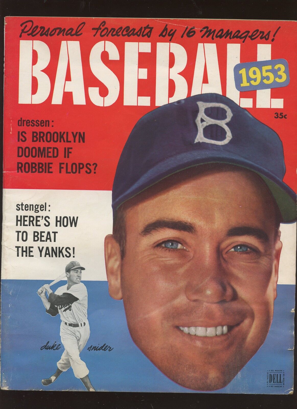 1953 Dell Baseball Complete Magazine With Duke Snider Front Cover EX+