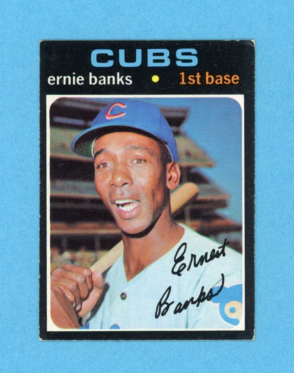 1971 Topps #525 Ernie Banks Chicago Cubs Semi-High Number Baseball Card EX