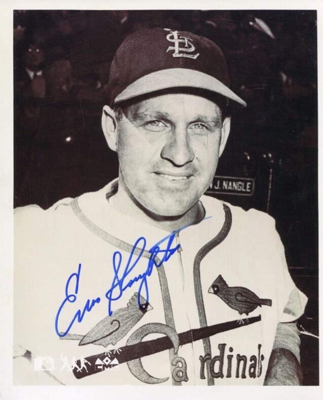 Enos Slaughter 8X10 B&W Auto Cardinals PSA/DNA