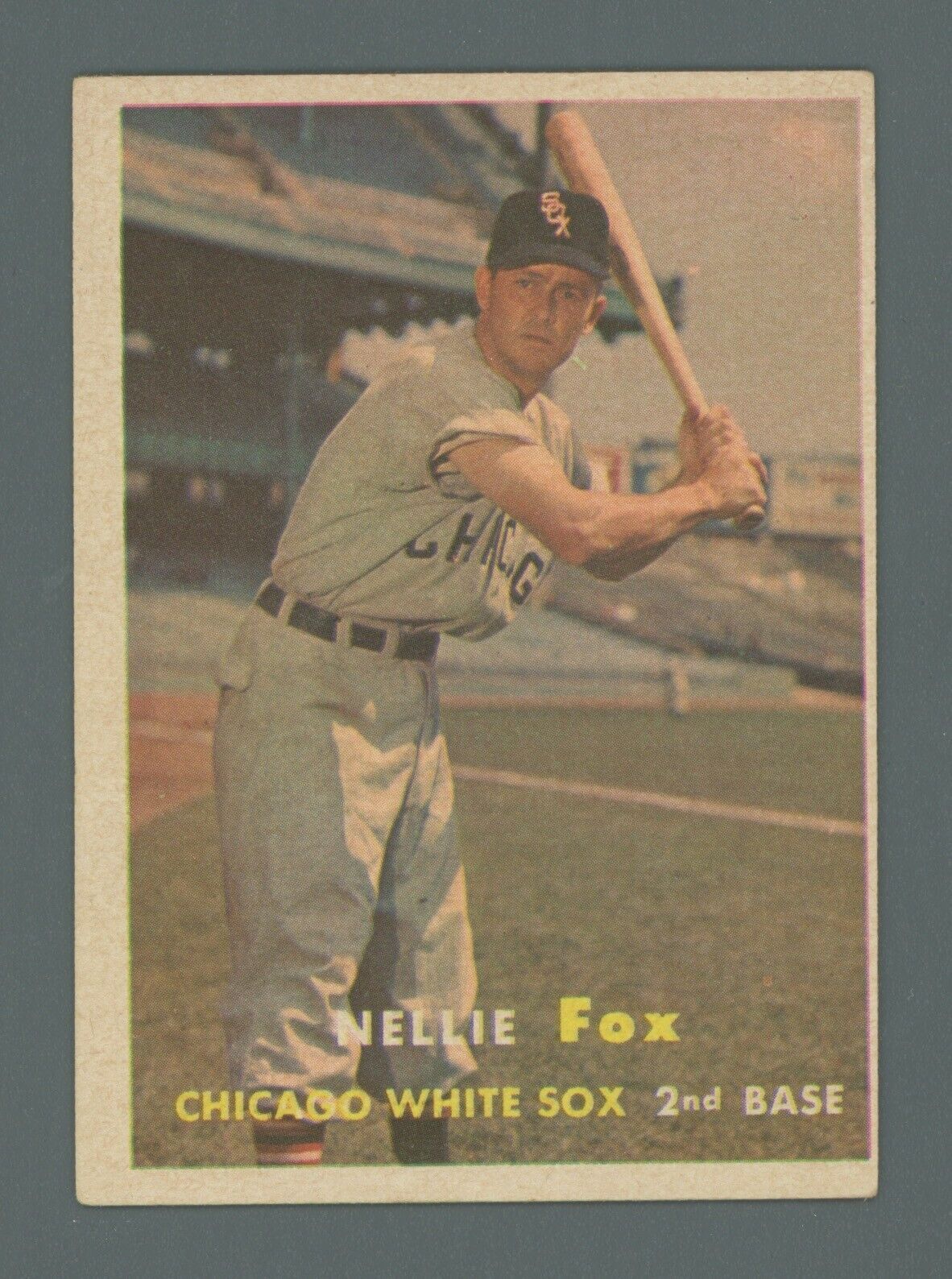 1957 Topps #38 Nellie Fox Chicago White Sox Baseball Card EX o/c