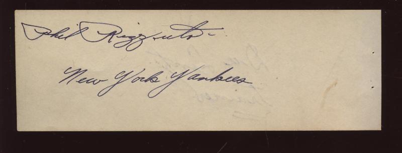 1940's/50's Phil Rizzuto NY Yankees Vintage Signed Cut w/ B&E Hologram