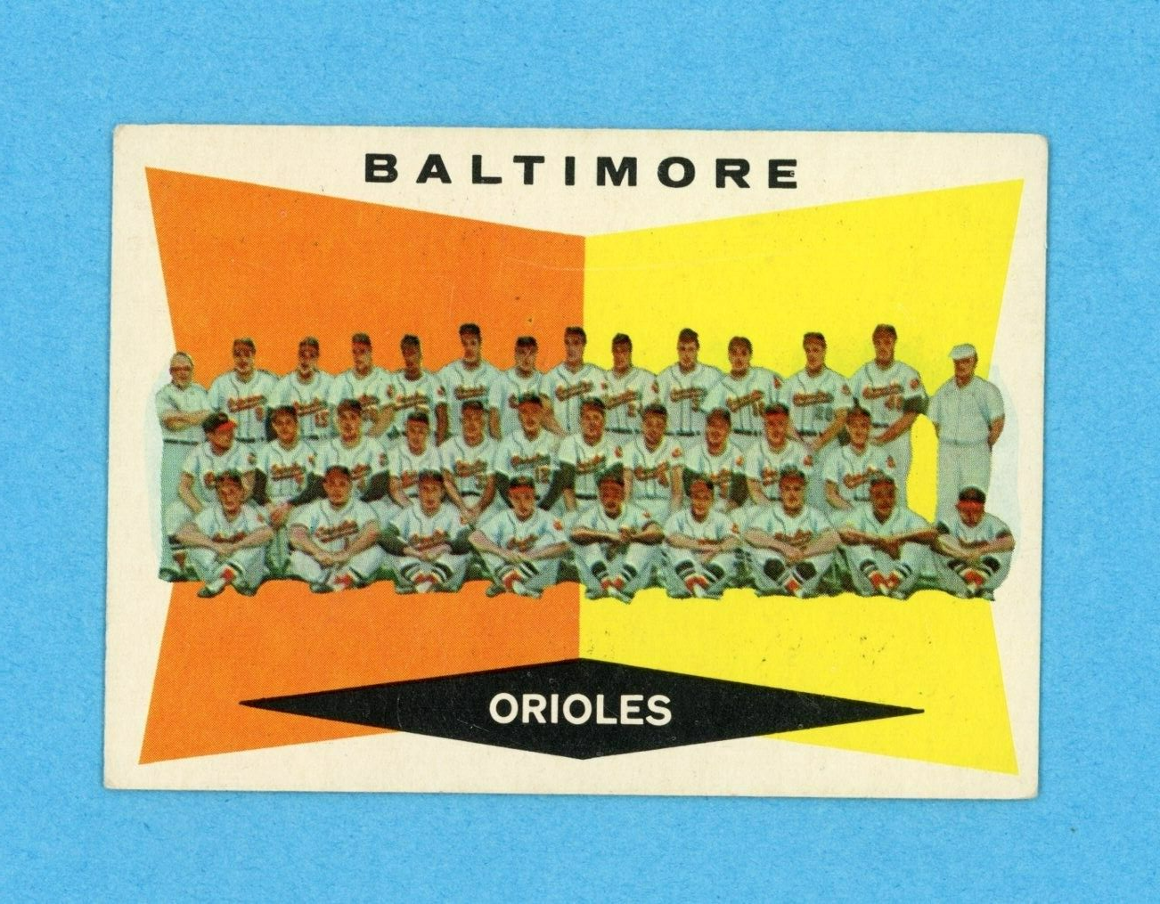 1960 Topps #494 Baltimore Orioles Team Baseball Card EX unchecked back