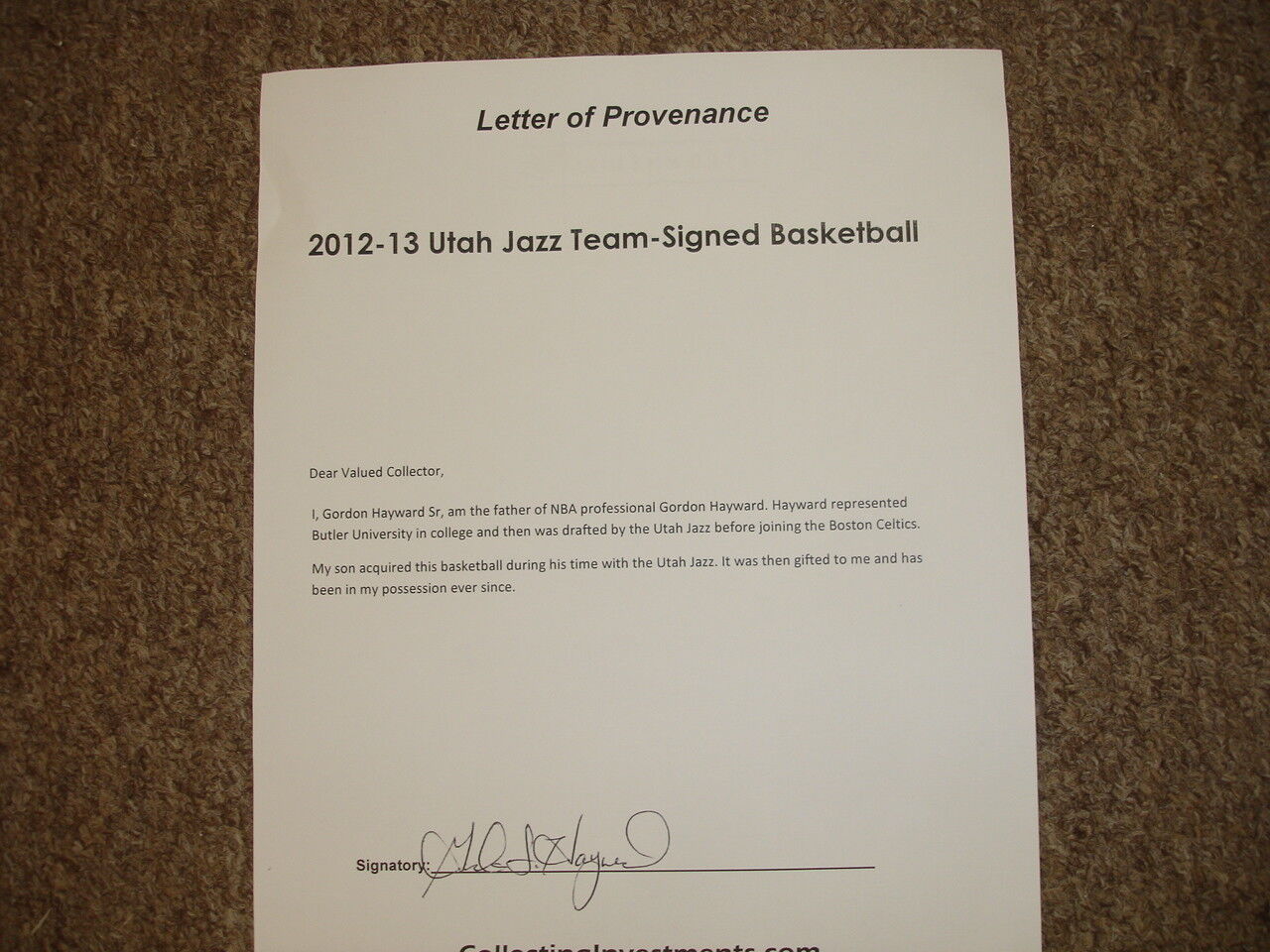 2012-13 Utah Jazz Team Signed Official NBA Basketball w/ LOA 21 signatures