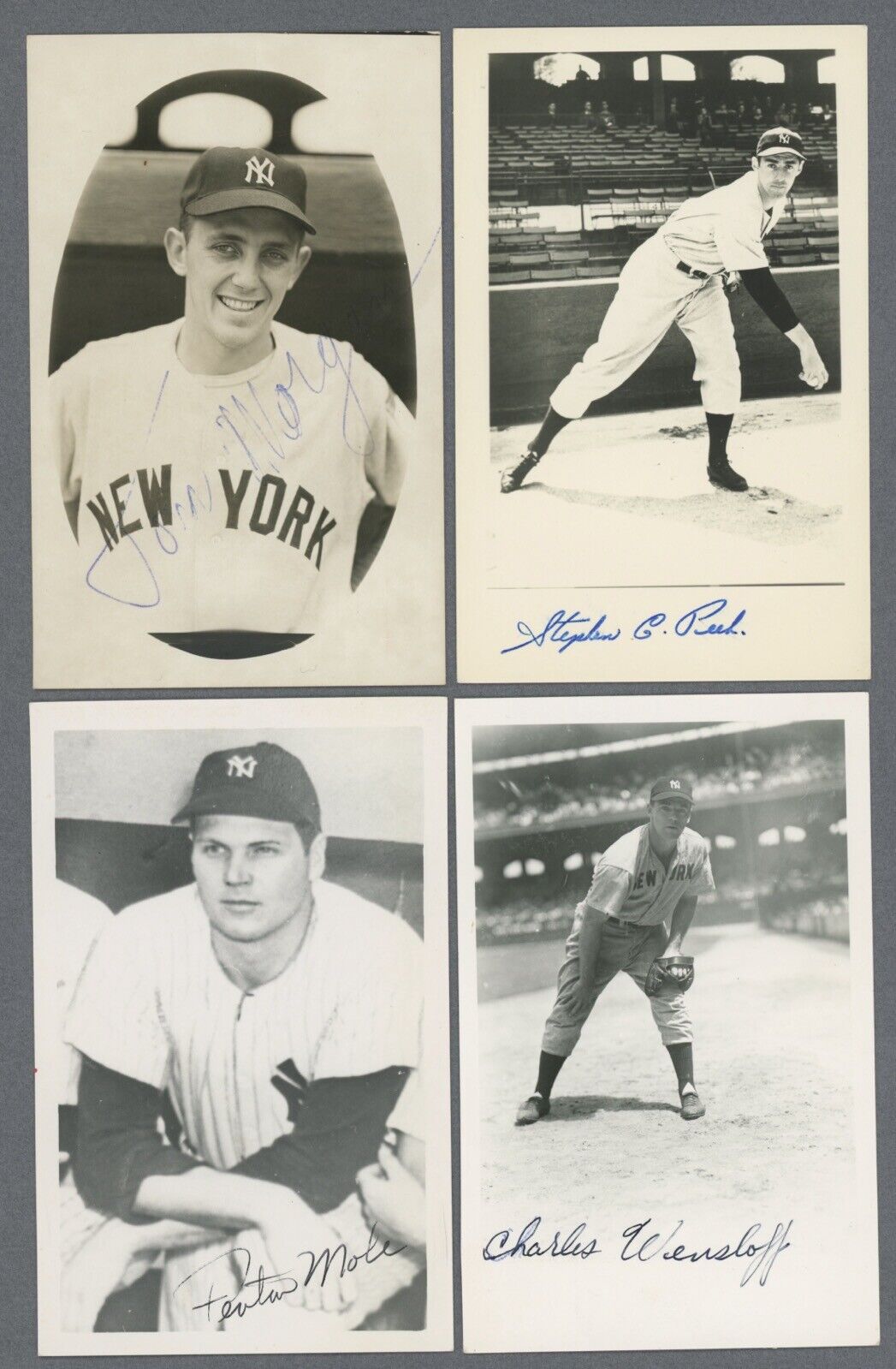 Lot of 27 NY Yankees Signed Rowe Postcards • only 1 dupe • with B&E Holograms