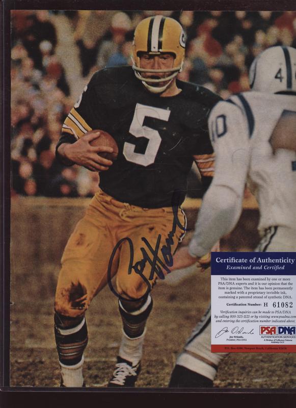 Paul Hornung Green Packers Auto Magazine Page PSA/DNA
