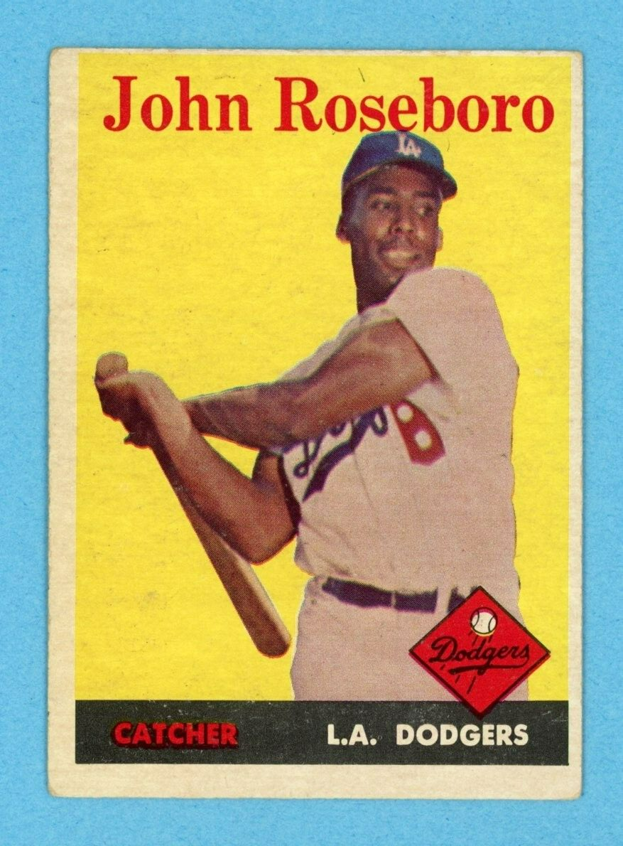 1958 Topps #42 John Roseboro Los Angeles Dodgers Rookie Baseball Card Vg/Ex