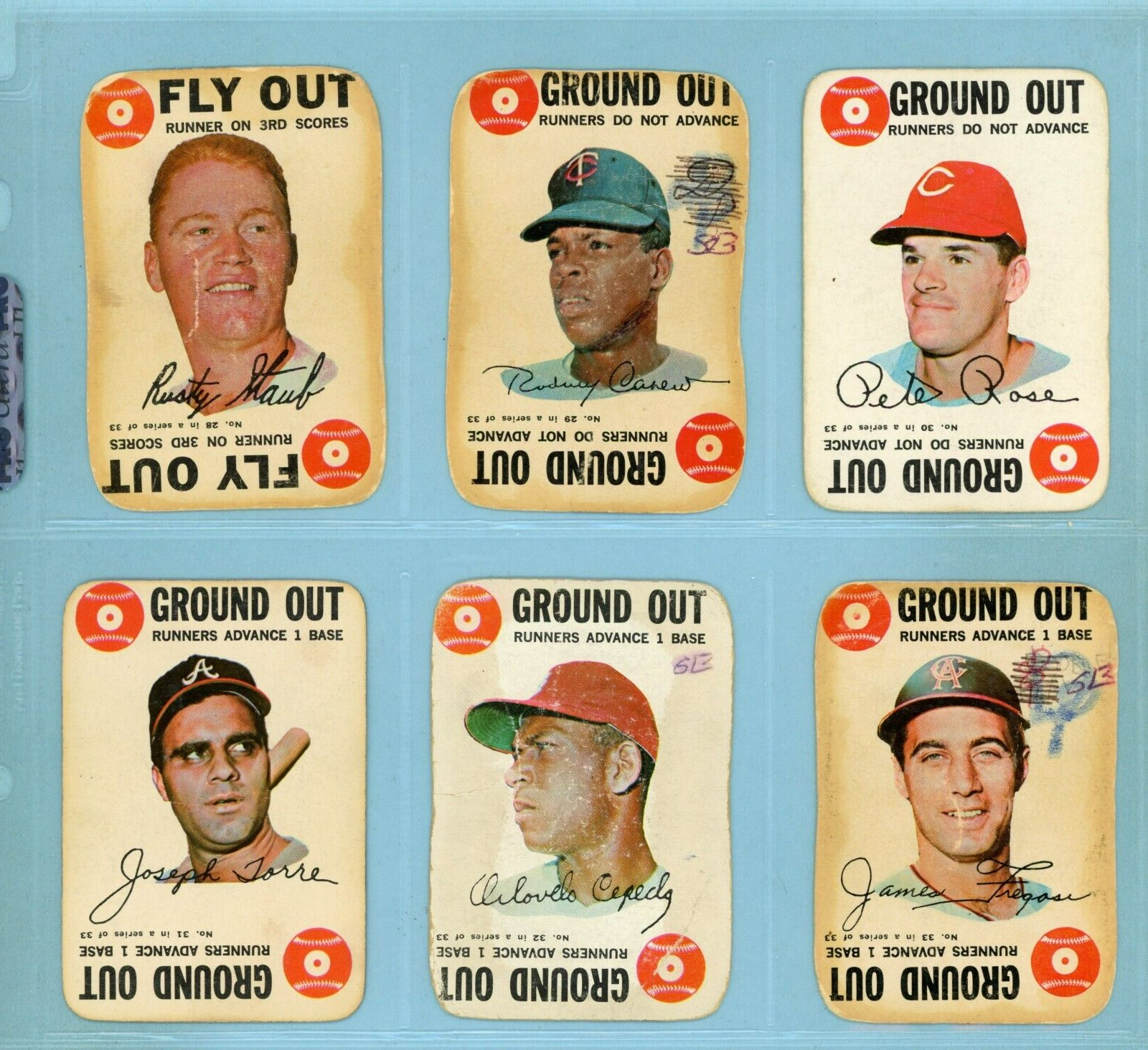 1968 Topps Game Near Set Lot of 31 Different Baseball Cards Low Grade