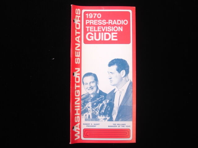 1970 Washington Senators Baseball Press/TV/Radio Guide EX