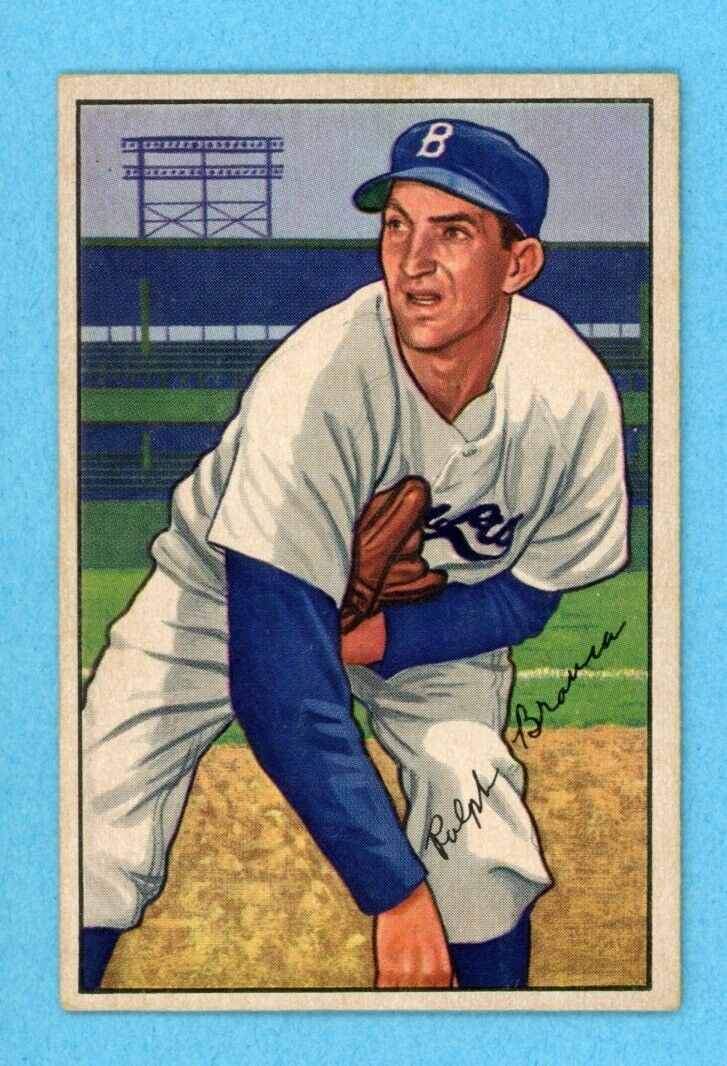 1952 Bowman #96 Ralph Branca Brooklyn Dodgers Baseball Card EX - EX+