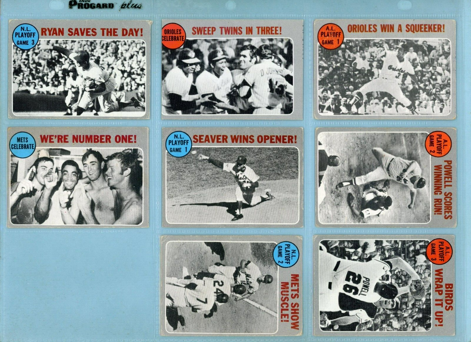 1970 Topps Set of 14 1969 ALCS, NLCS, World Series Spec Baseball Cards Low Grade