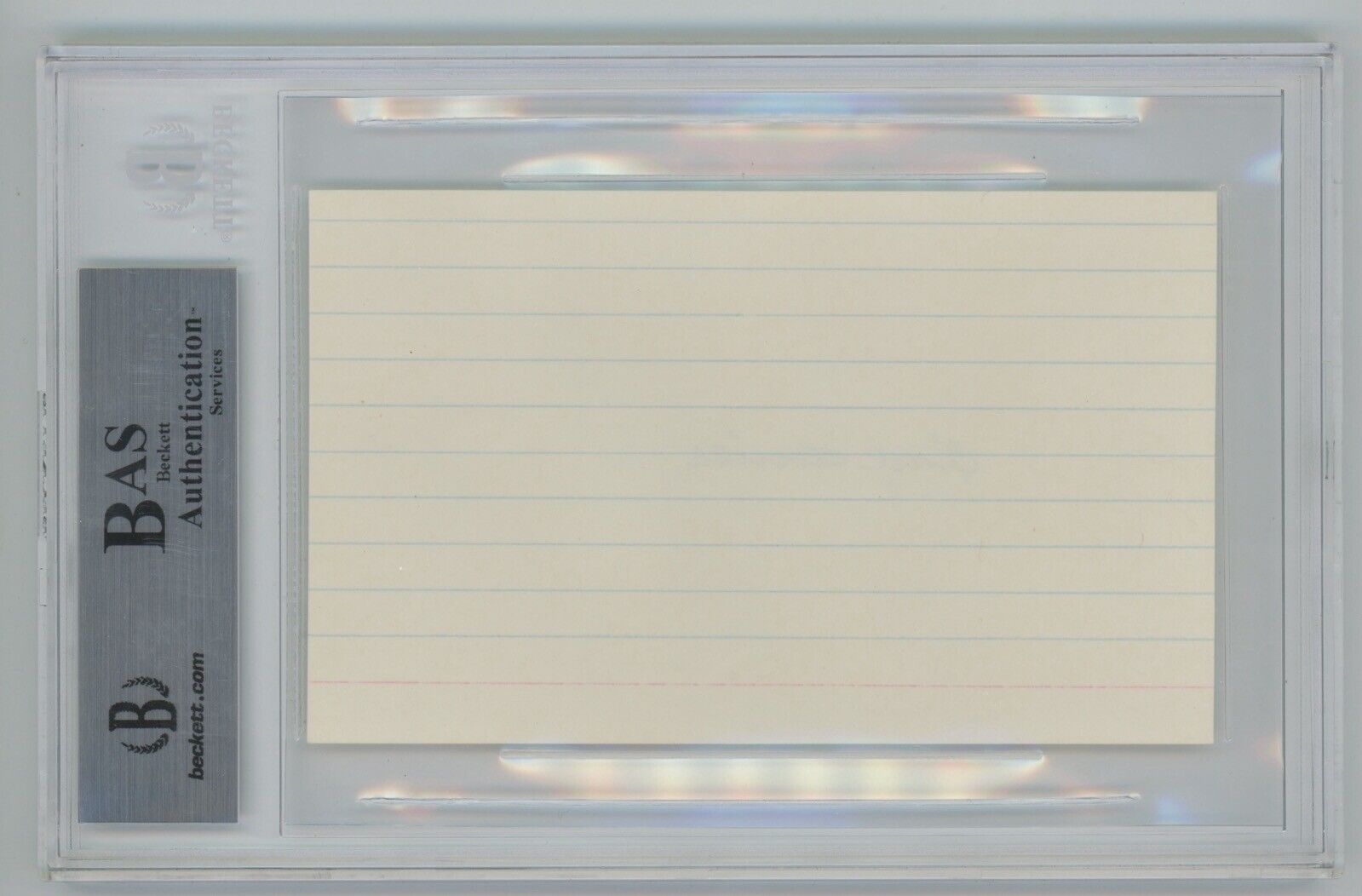 HOFer Earl Averill Signed Index Card Slabbed by Beckett Auth.