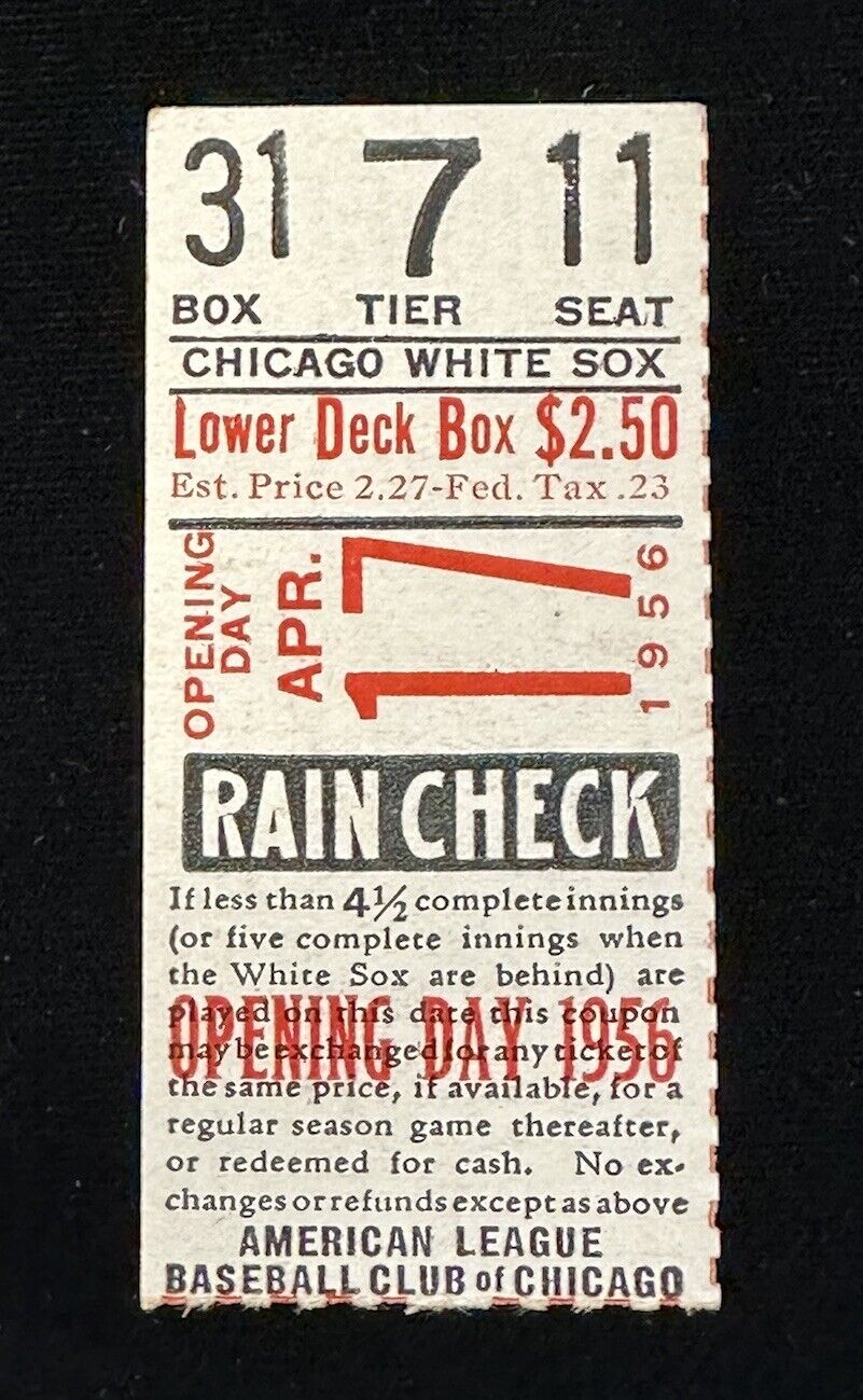 April 17 1956 Luis Aparicio Chicago White Sox Debut Ticket Stub vs Indians EX-MT