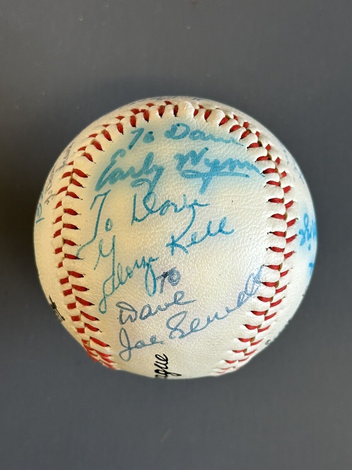 HOFers MULTI SIGNED Baseball inscribed ‘To Dave’  11 sigs w/ Sewell Mathews Kell