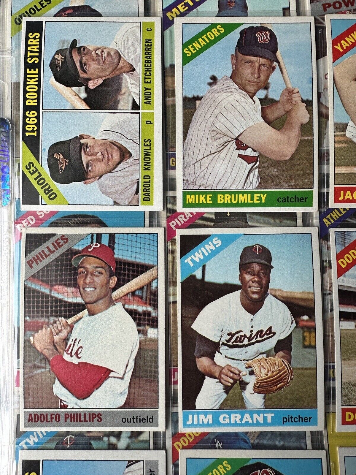 1966 Topps Baseball Starter Set / Lot of 279 Different w/ Semi-Stars   Solid EX