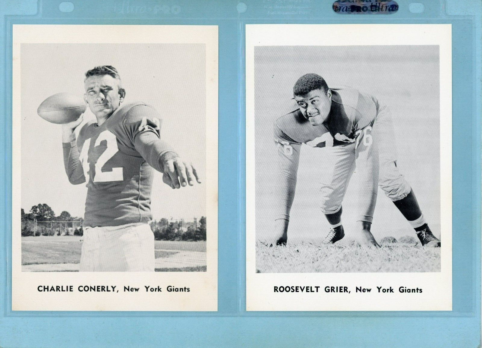 1961 Jay Publishing New York Giants Set of 12 Football Photos Ex/Mt - NM