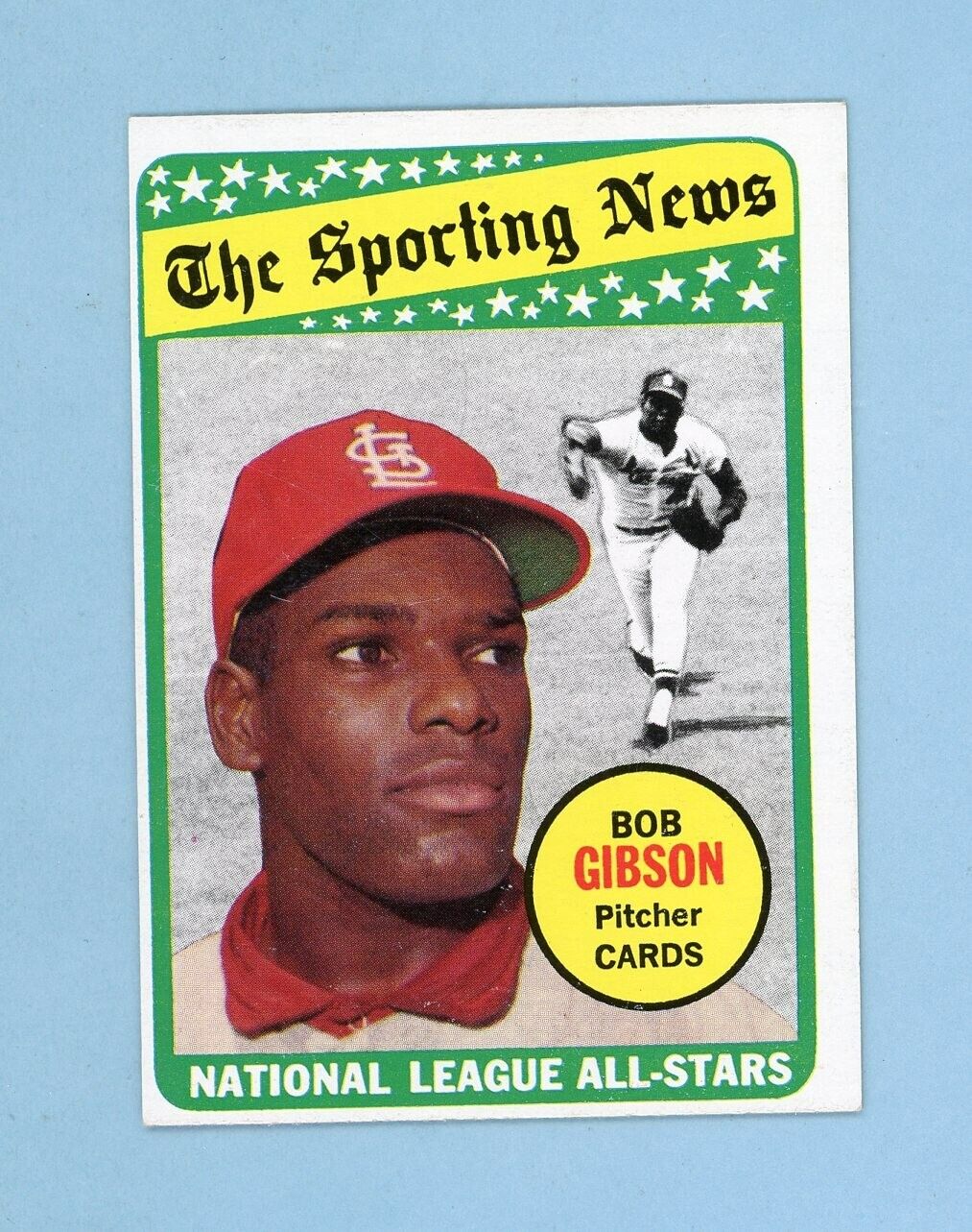 1969 Topps #432 Bob Gibson All-Star St. Louis Cardinals Baseball Card NM o/c