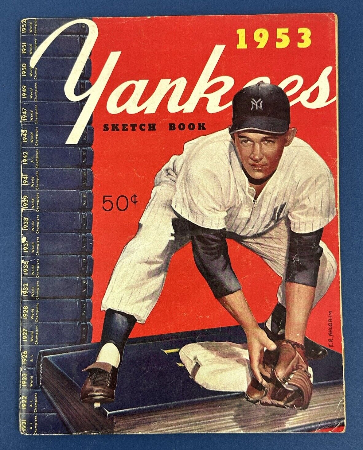 1953 New York Yankees Official Baseball Yearbook w/ Mickey Mantle - VG+