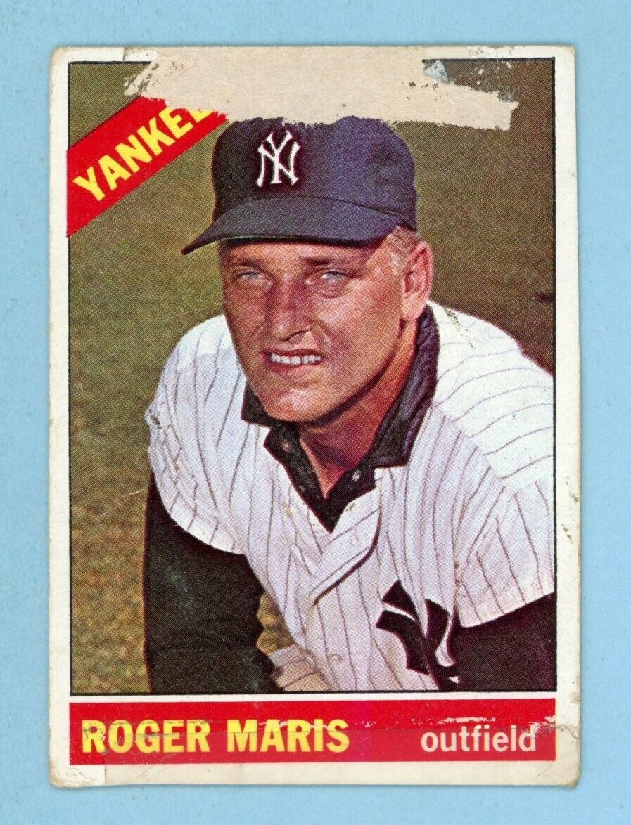 1966 Topps #365 Roger Maris New York Yankees Baseball Card Low Grade