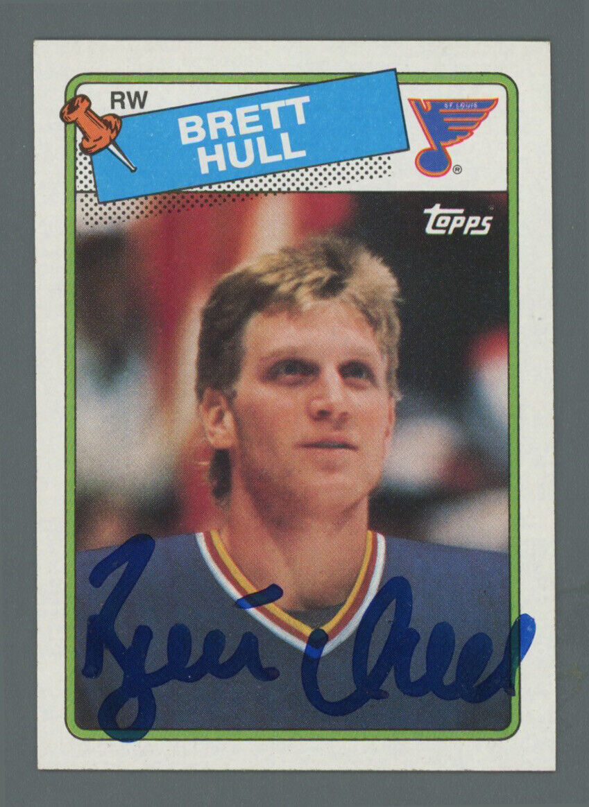 Brett Hull 88-89 Topps Rookie Card #66 with B&E Hologram A