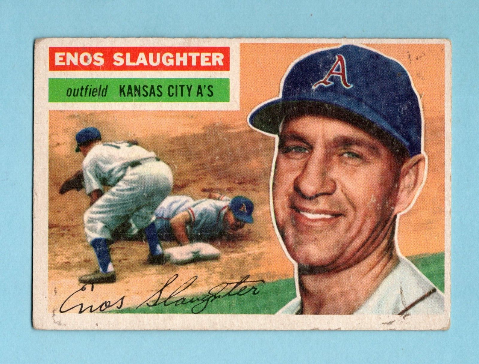 1956 Topps #109 Enos Slaughter Kansas City A's Baseball Card VG+