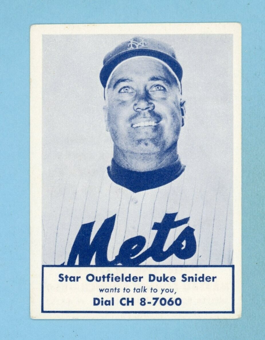 1963 Nassau County Boy Scouts Duke Snider NY Mets Baseball Card VG-EX , Rare!