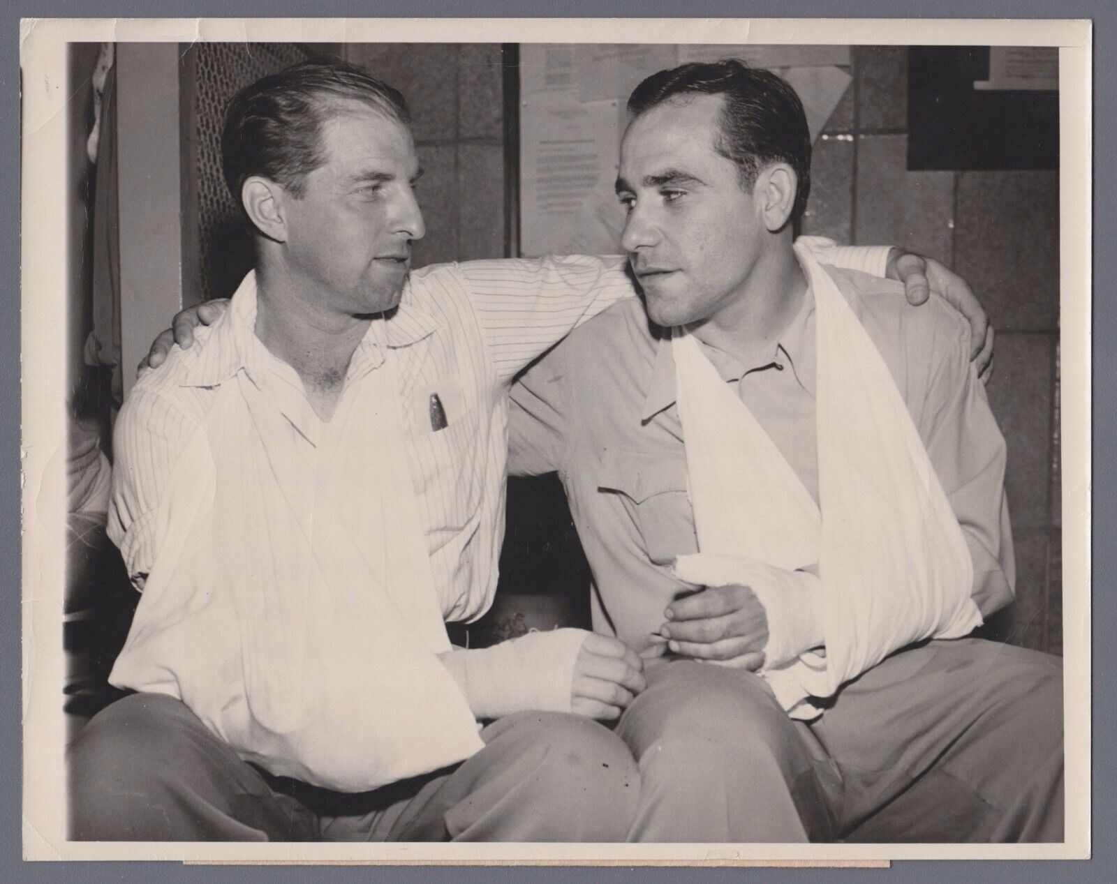 Yogi Berra & Tom Henrich Yankees 7x9 1949 Original AP Wire Photo