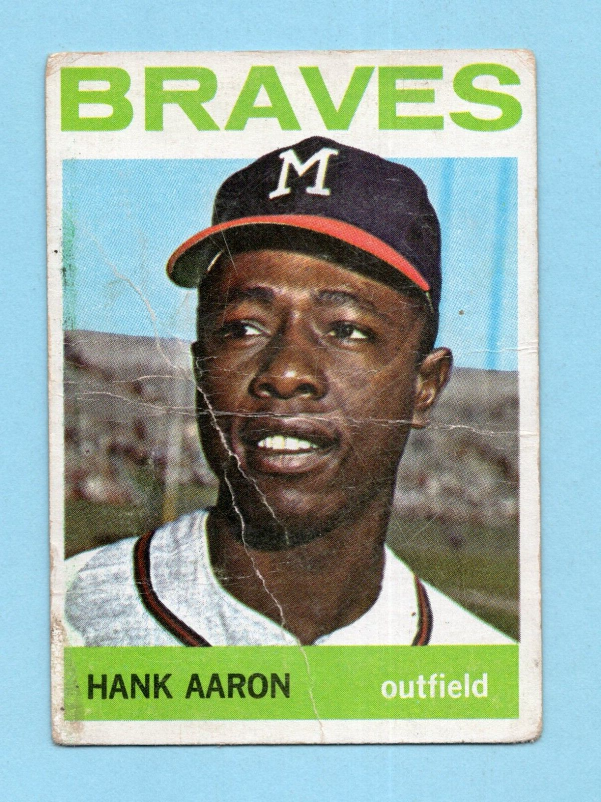 1964 Topps #300 Hank Aaron Milwaukee Braves Baseball Card Low Grade