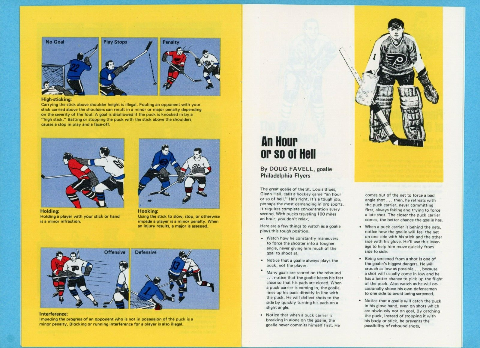 1971 NHL Hockey: Turn On to the World's fastest sport Booklet Irvine - Favell