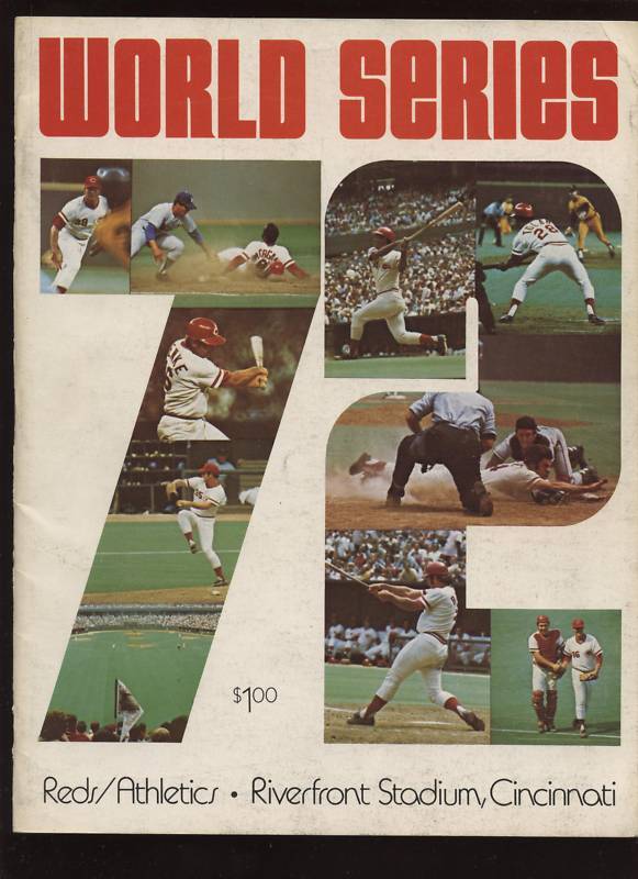 1972 World Series Program Oakland A's @ Reds EX+