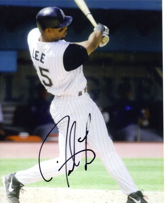 Derrek Lee Marlins #2 8X10 Color Photo Auto B&E Hologram