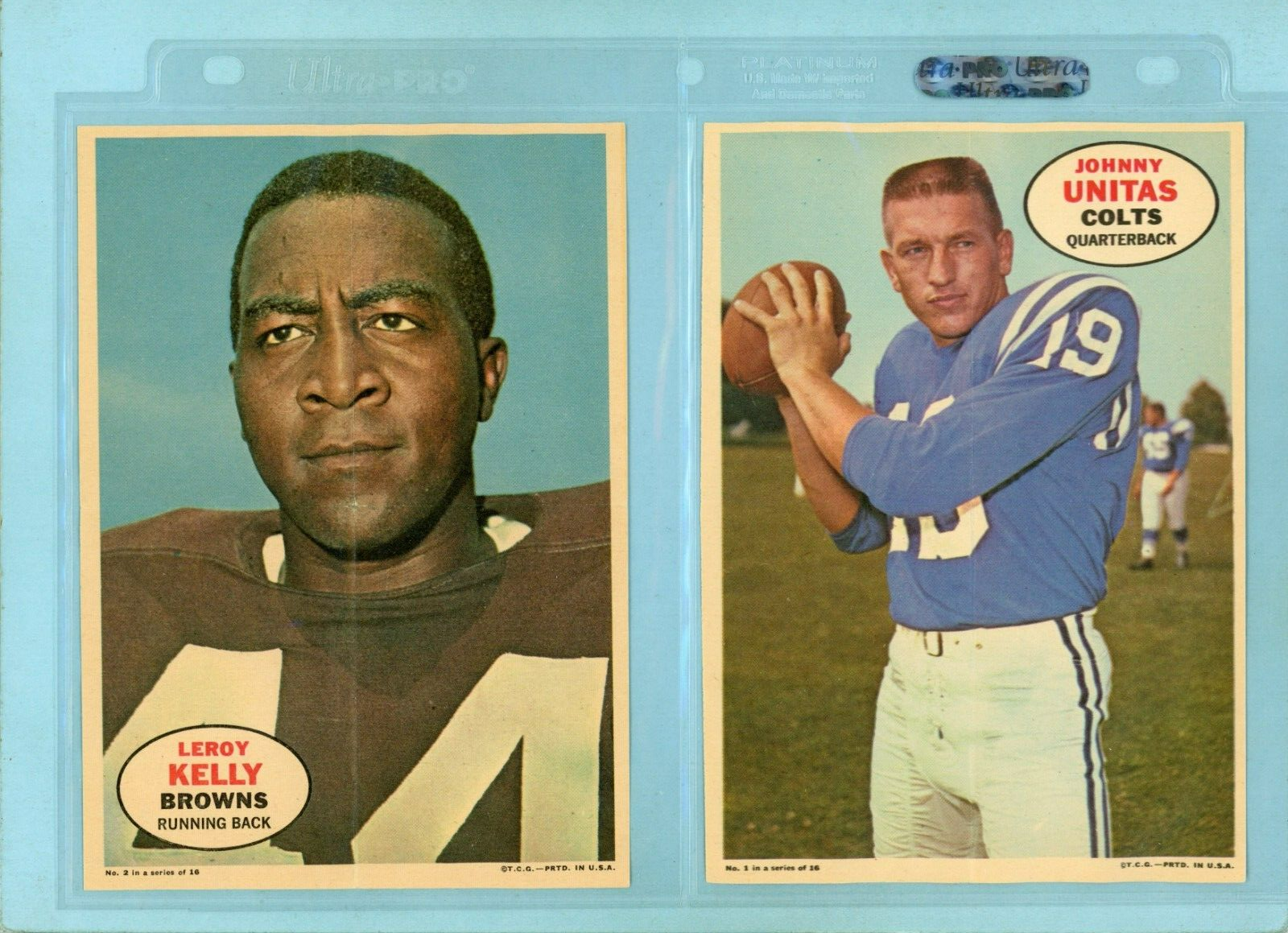 1968 Topps Complete Set of 16 Football Posters