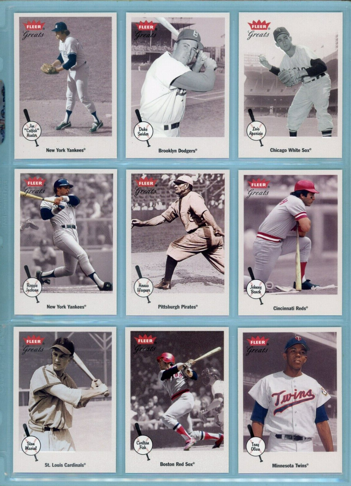 2002 Fleer Greats of The Game Complete Set of 100 + Checklist Baseball Cards NM