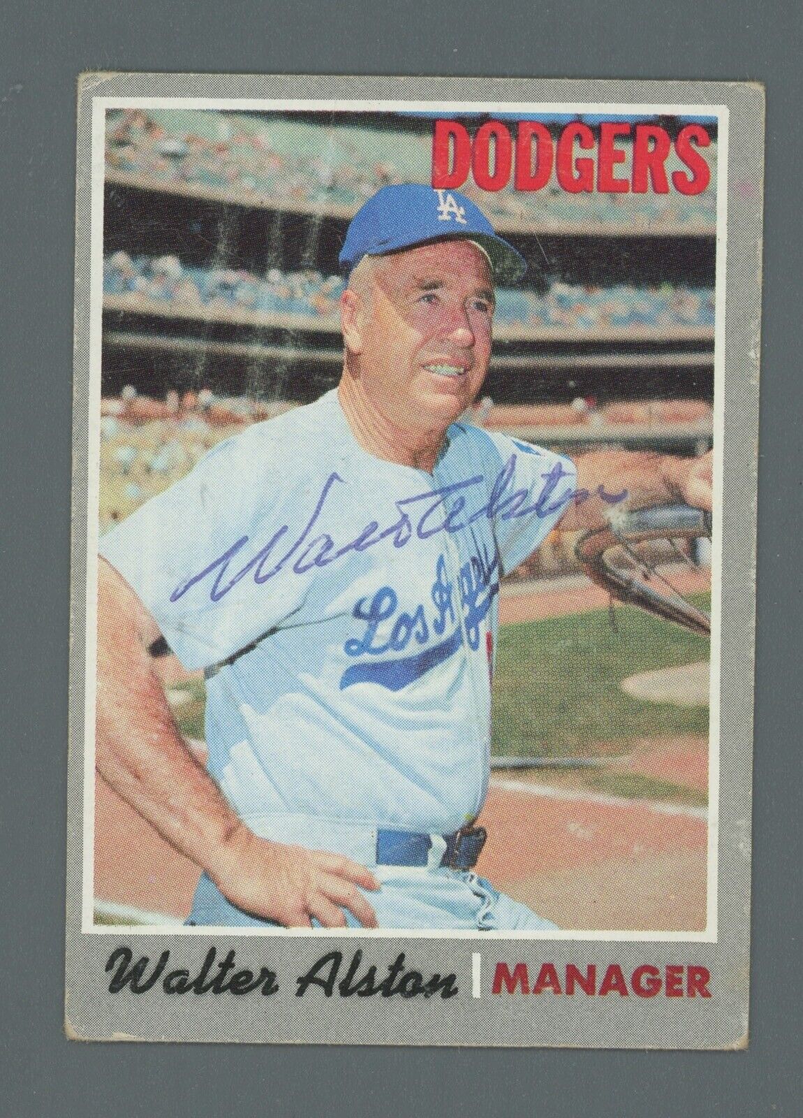 Walt Alston Signed 1970 Topps Card #242 Auto with B&E Hologram