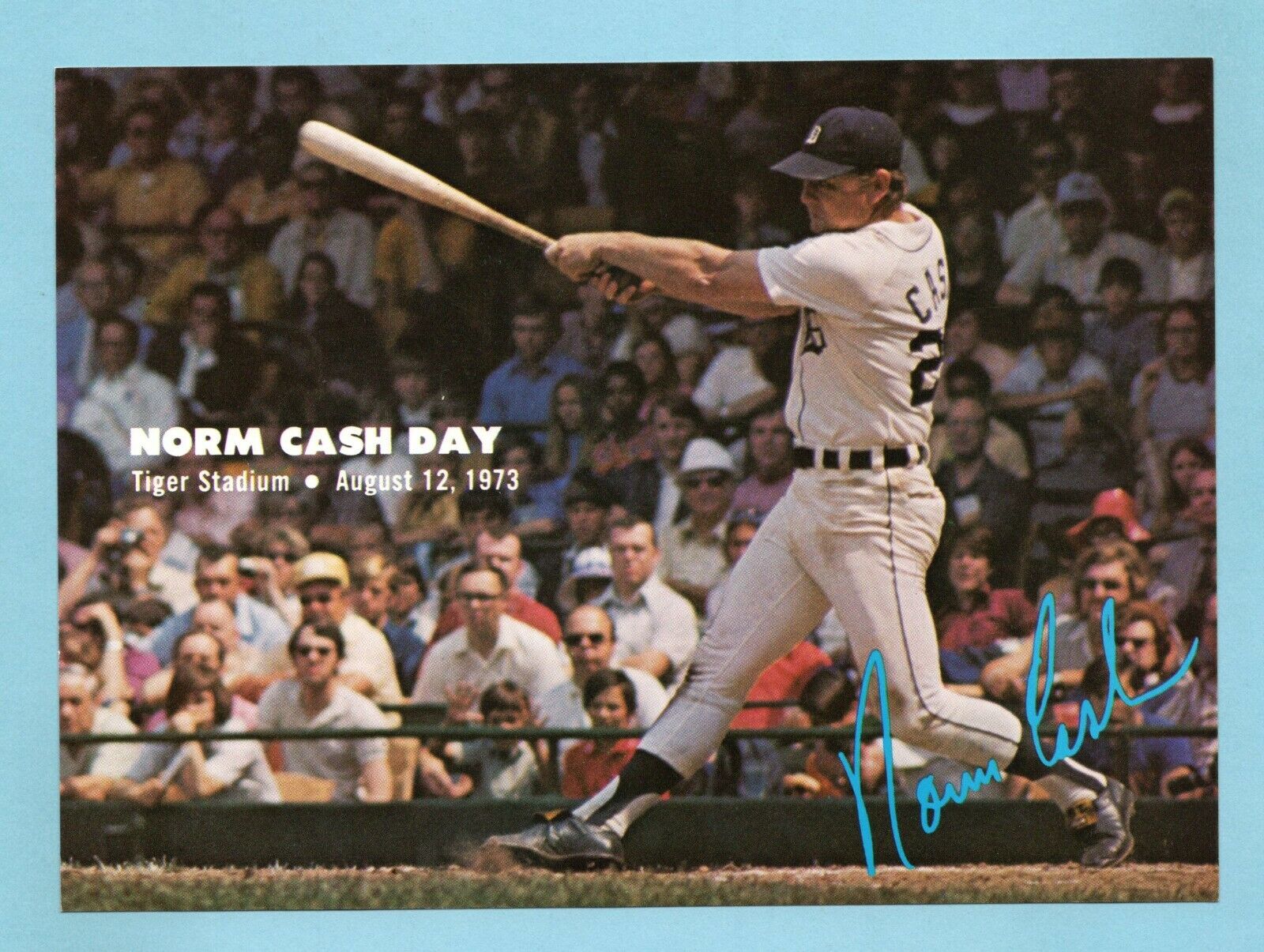 August 12, 1973 Norm Cash Day at Tiger Stadium Give-A-Way 7x5 inch Photo